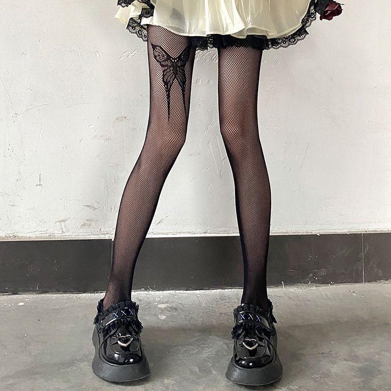 Retro Leopard Print Jacquard Pantyhose - Women's Sexy Slimming Mesh Silk Stockings in Black