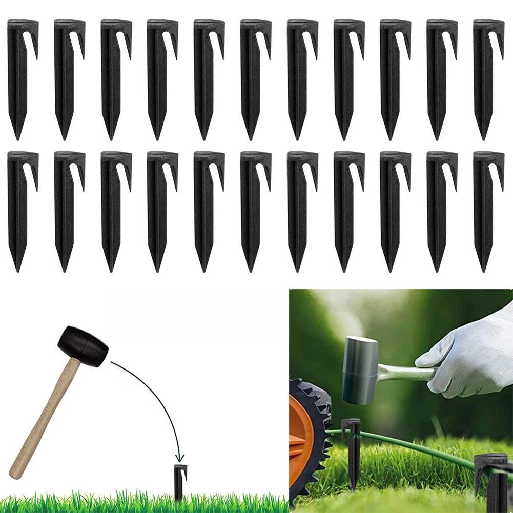 100pcs Garden Lawn Mower Peg for Installation Boundary Wire Environment-friendly Plastic Ground Pegs Ground Spikes Fixing Pins