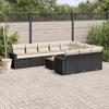 VidaXL Garden Lounge Set with Cushions 11 Pcs, Patio Sofas, Patio Furniture Set, Outdoor Furniture, Black 3224299
