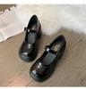 Fashion women's Black White Mary Janes shoes Women Platform High Heels Patent Leather Gothic Buckle Strap Lolita Shoes Party Women Shoes