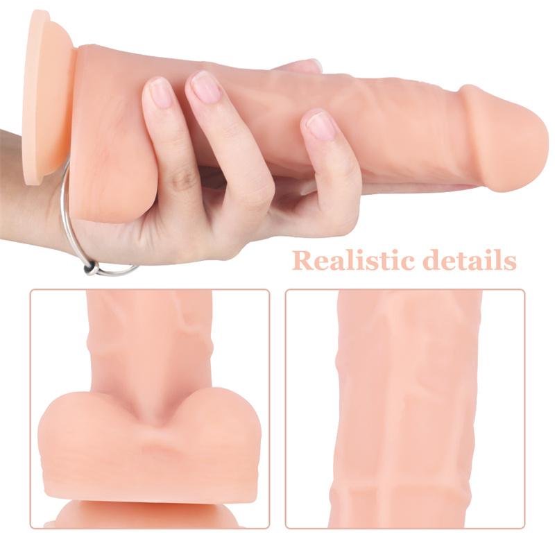 19cm Women's Bedroom Masturbator Liquid Silicone Dildo Real Feeling