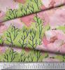 Soimoi Japan Crepe Satin Fabric Peony Watercolor Printed Craft Fabric by the metre 42 Inch