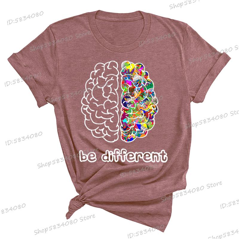 Autism Awareness Day Essential Tshirt Autist Brain Be Different Graphic T Shirts Autism Awareness Crew Neck Short Sleeve Tshirt