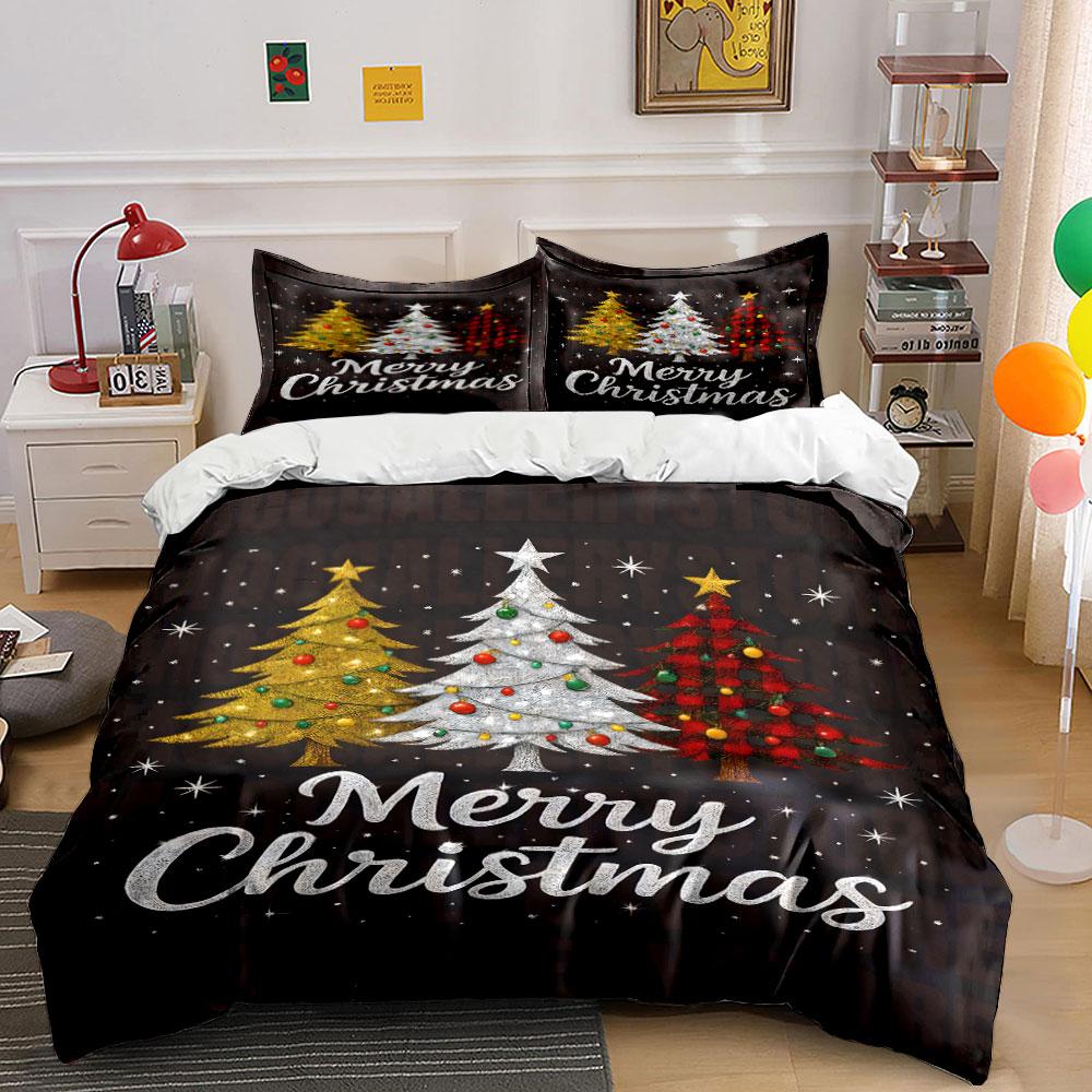Glowing festive trees Bedding sets Duvet cover sets Duvet covers Pillowcases(1*Duvet Cover 2*Pillowcases without duvet insert)