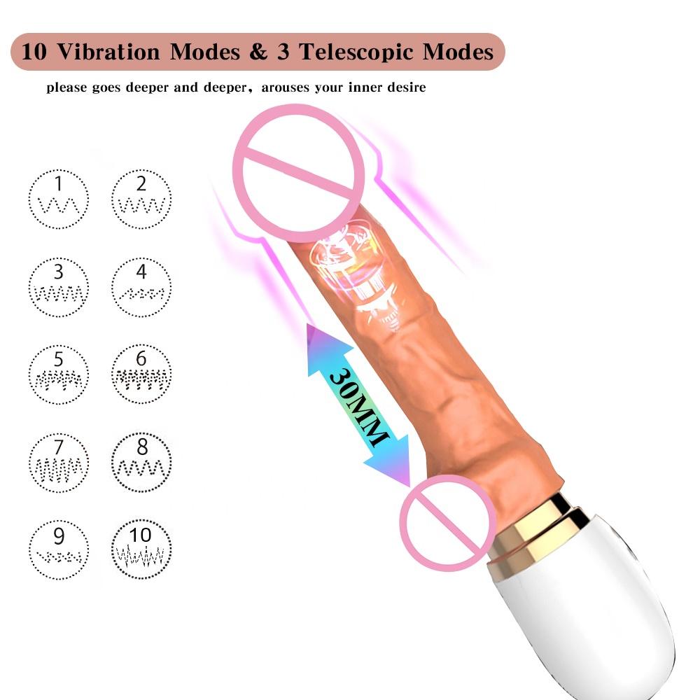 Thrusting Heating Dildo With Suction Base Penis Vibrator Clitoris G-Spot Stimulator Anal Vaginal Massage Female Masturbator