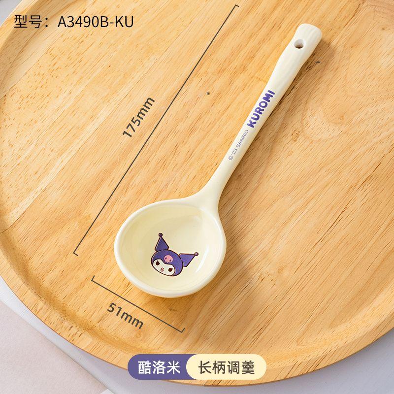 Kawaii New Sanrio Hello Kitty Cream Ceramic Rice Bowl Cute and high-value ceramic tableware bowl Kulomi ceramic bowl  Gifts Toys
