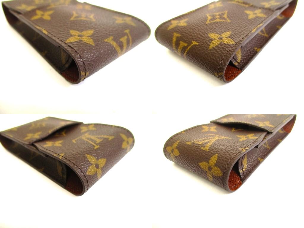 Authentic LOUIS VUITTON Monogram Leather Brown Cigarette Cases #b130  Open box