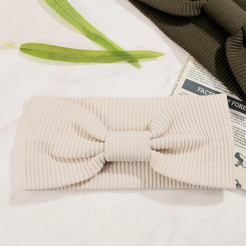 Daily Headband Designer Headband Angel Scrunchie Ribbon Ribbed Turban Ivory