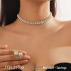 European & American Green Blue Choker Necklace & Stud Earrings Set for Women - Ideal for Weddings & Evening Dresses