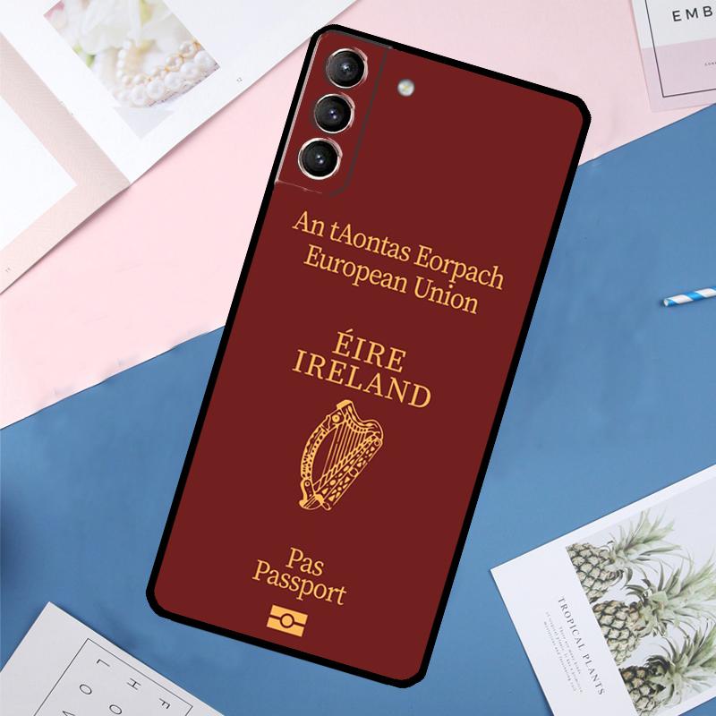 Irish Passport Ireland Flag Case For Samsung Galaxy S24 Ultra S20 S21 S22 S23 S25 Ultra S9 S10 Plus S25 FE Back Cover