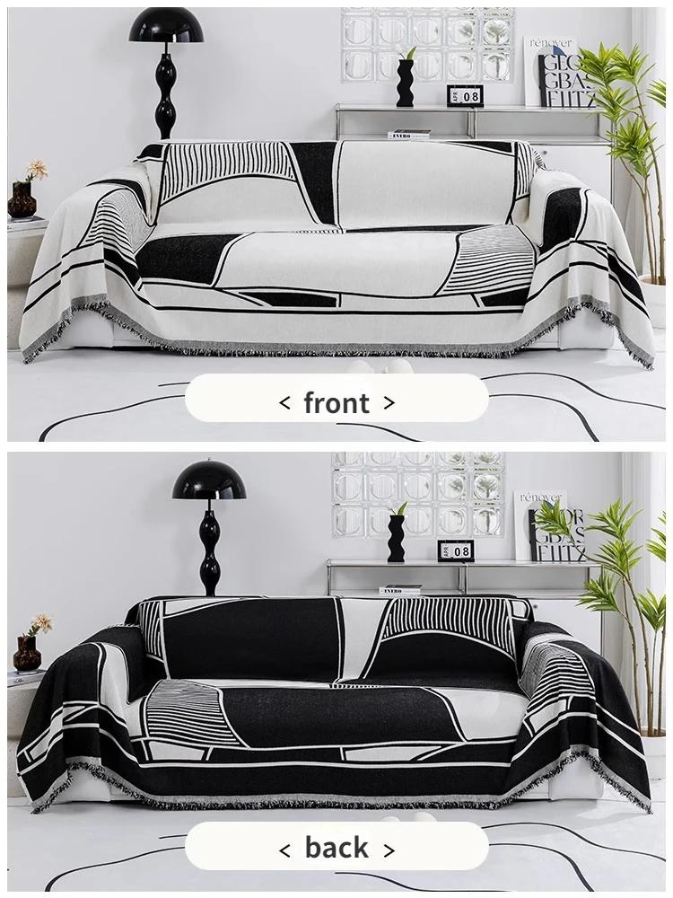 Nordic Tassel Throw Blanket Single Full Four Season Cotton Sofa Cover Dust Anti-cat Scratch Protection Cover Sofa Blanket Carpet