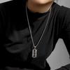 Trendy Titanium Steel Men's Dog Tag Necklace - Hip-Hop Style Pendant Chain