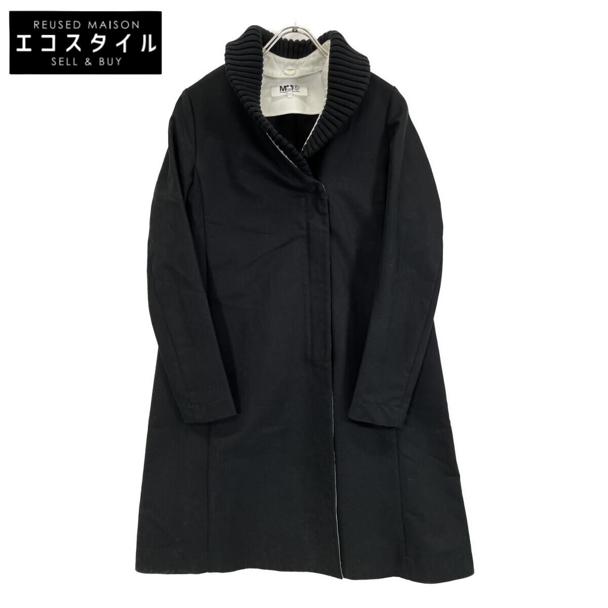 

MM6 S32AA0082 Black Ribbed Long Coat coat 38 blackUsed