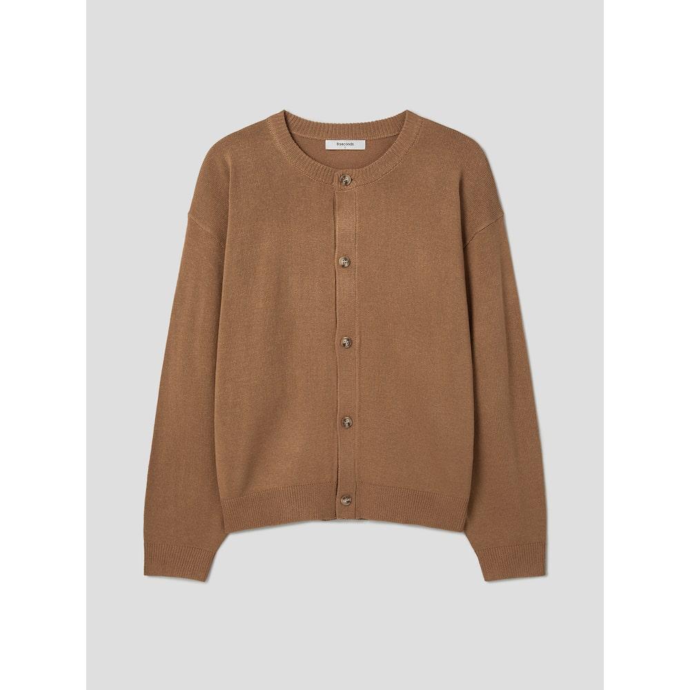 8seconds Project (Ww6) Round Button Cardigan Brown