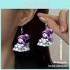 Cartoon Style Acrylic Earrings With Festive Elements And Silver Earring Pins For Seasonal Wear