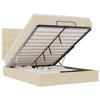 Cadre de lit ottoman - Maison Exclusive - 140x200 cm - Tissu crème - Rangement hydraulique