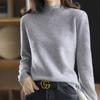 Autumn Winter Women Sweater Korean Fashion Warm Bottoming Shirts Half High Collar Basic Knitwear Solid Long Sleeve Pullovers