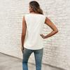 Women's Casual Fashion Sleeveless Button-Down Top Vest T-Shirt