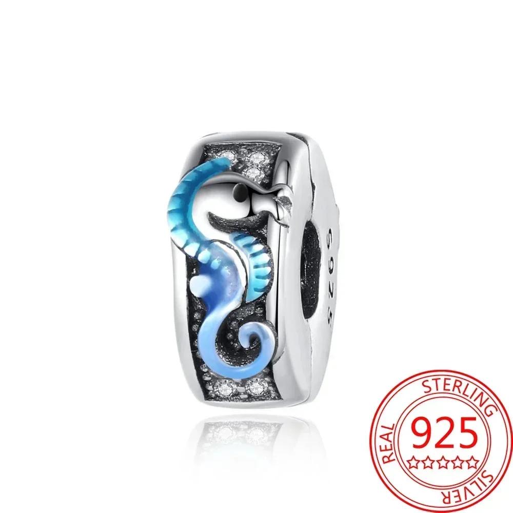 Kupfer Blau Ozean Serie Perlenanhänger Passend Für Das DIY Armband Der Marke Damenschmuck Freundin Geschenke