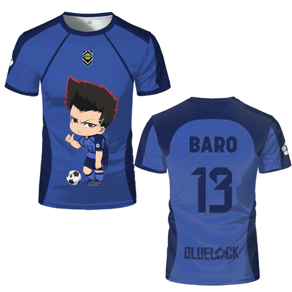 Japanese Anime Blue Lock Eleven Jersey Isagi Nagi Cute Pattern 3D Print T-shirt Men And Women Cartoon Character Print Tops