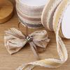 35mm width Stripe Ribbon With White Lace Edge For Hair Bow Accessories Craft Sewing Wedding Supplies Cloth Gift Flower Wrapping