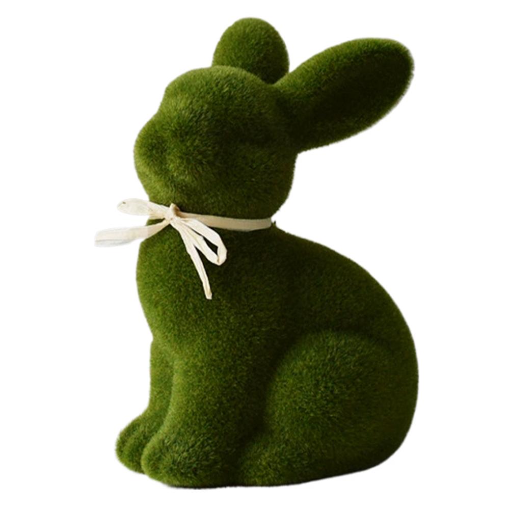 Easter Flocking Simulation Moss Stereoscopic Simulation Bunny Holiday Decoration Apply to Gardening Home Ornament