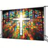 A vibrant multicolored glass cross background - suitable for wedding birthday and event multi-purpose party banners.PMJ