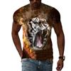 Letní móda Trička s grafikou Tiger Muži Neformální Potisk Trend Trička s krátkým rukávem Hip Hop Harajuku Streetwear se zvířecím vzorem