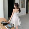 Sweet and Super Fairy Mesh Dress Women's Sleeveless Ruffle Mesh Camisole Dress High Waist A Line Short Mini Skirt Suitable for Parties Vacations