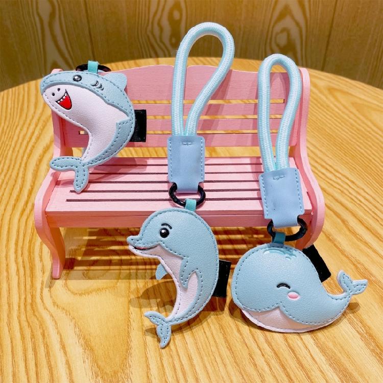 Charming Leather Dolphin Keychain with Whimsical Design Elegant Key Chain Charm for Everyday Use and Special Occasions