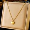 DIEYURO 316L Stainless Steel Simple Elegant Heart Necklace Earrings Bracelet Set Womens New Trend Love Series Jewelry Gift Sets