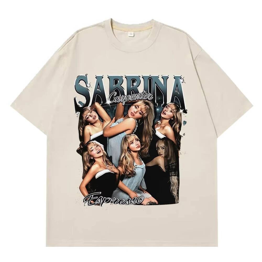 Sabrina Carpenter Album Short N Sweet Maglietta Donna Unisex Abbigliamento Y2K Cotone di Alta Qualità Moda Harajuku Casual Streetwear