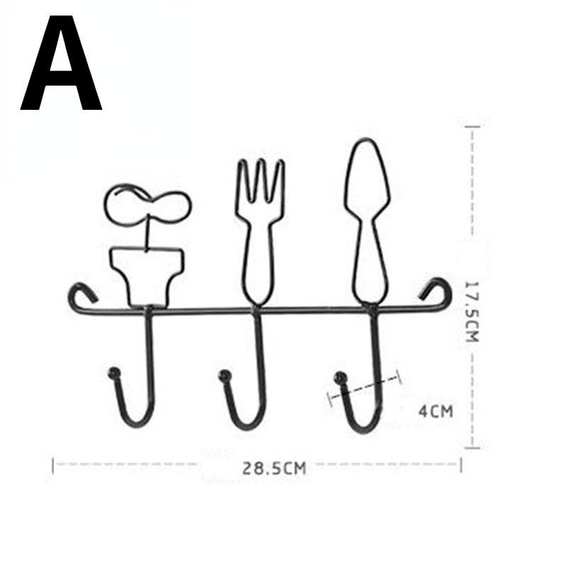 1pc  Iron Kettle Wall Hook Ins Simple Key Rack Nordic Coat Hooks Black Hat Hanger for Home Decorate