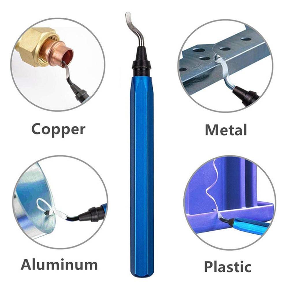 11PCS Deburring Tool Set High Speed Steel Swivel Blades Burr Removal Tool for Metal Resin PVC Pipes Copper Plastic Aluminum