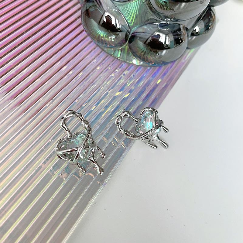 

Японско-корейское ожерелье-сердце из стразов и кубического циркония, милый крутой стиль, цепочка для ключицы