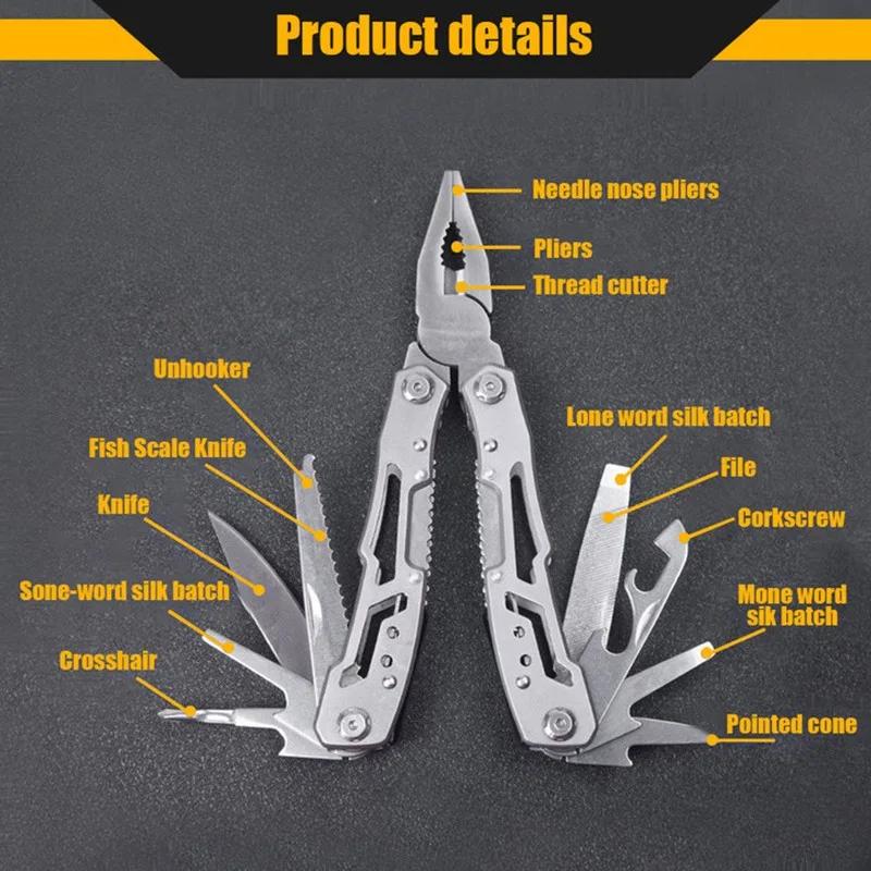 Stainless Steel Multi-tool Pliers Outdoor Combination Knife PliersMulti-purpose Pliers Tools Folding Portable