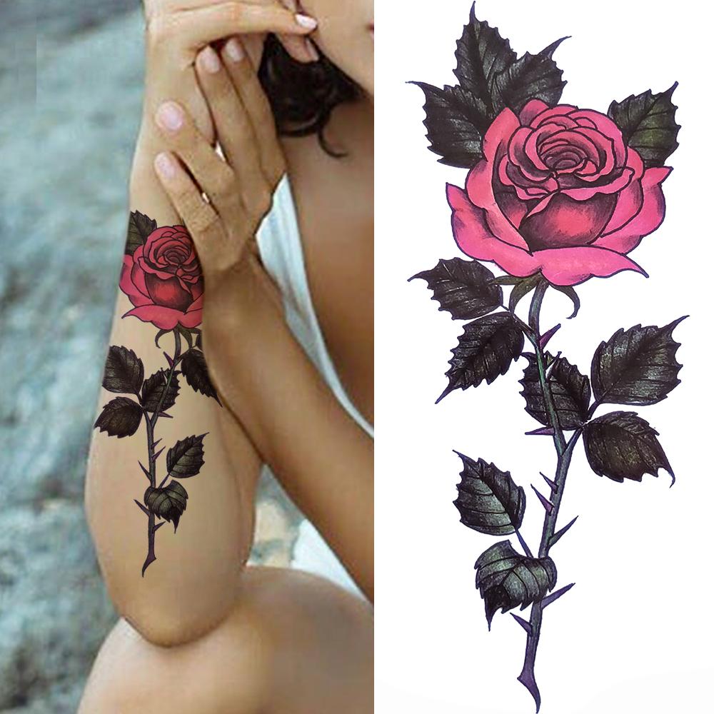 Geometry Owl Temporary Tattoo For Women Fake Wolf Tiger Deer Triangle Tatoo Sticker Black Moon Flower Body Art Tattoos Paper