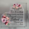 Heart-Shaped Sisterhood Keepsake - Pink & Red Roses Acrylic Plaque with "True Friendship To Sisters" Message, Unbiological Sister Gift for Birthday,
