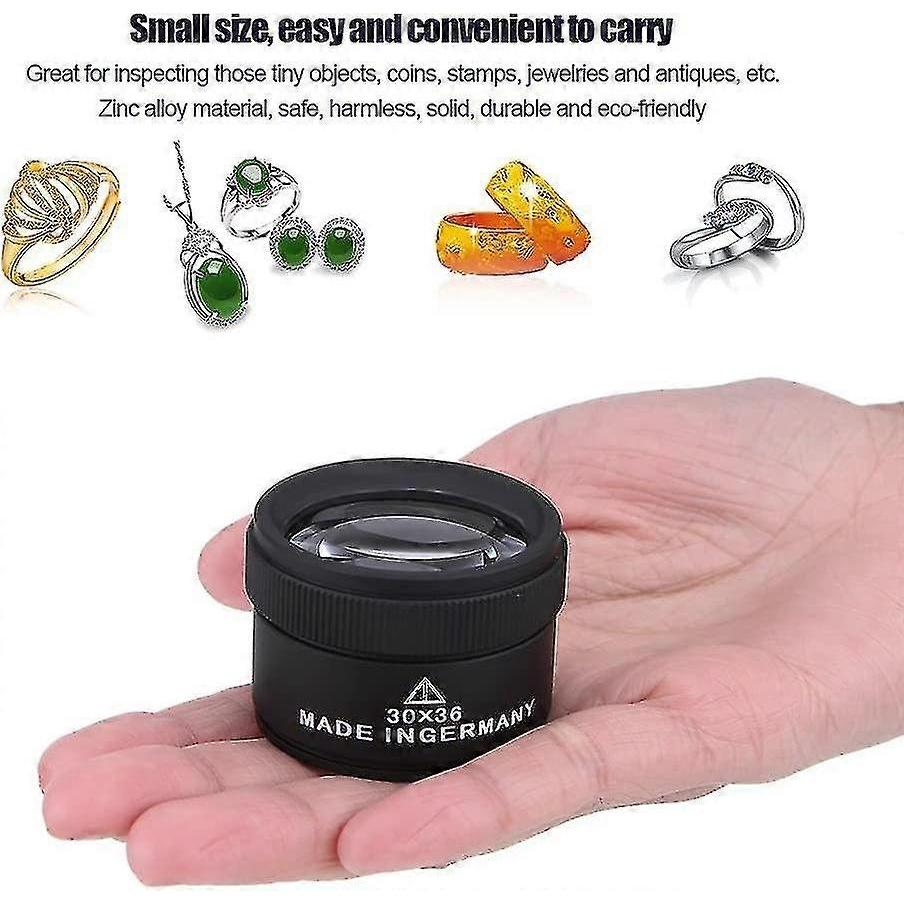 Illuminated Magnifier 5x 10x With 2 Level 12 Leds Aluminum Alloy Shell - Pjun
