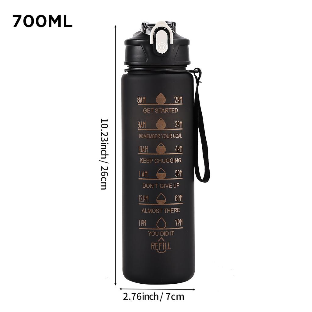 Water bottle simple outdoor sports portable with straw large capacity kettle space cup with rope explosion