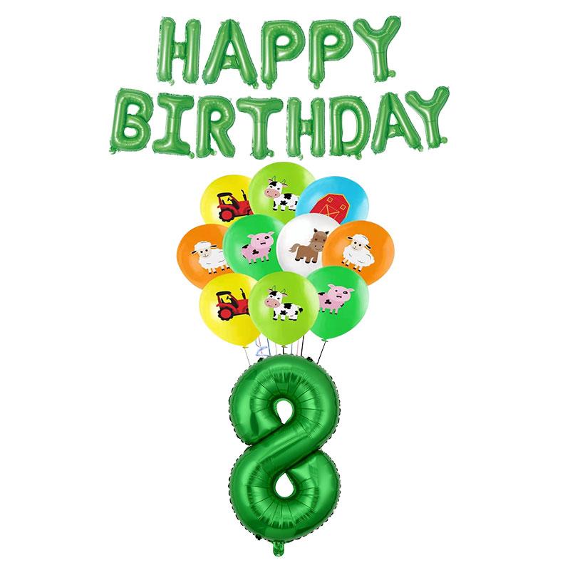 Farm Cartoon Animals Birthday Decoration Party Supplies Tableware Balloons Cup Plates Set Backdrop Banner Birthday Cake Deco Kit