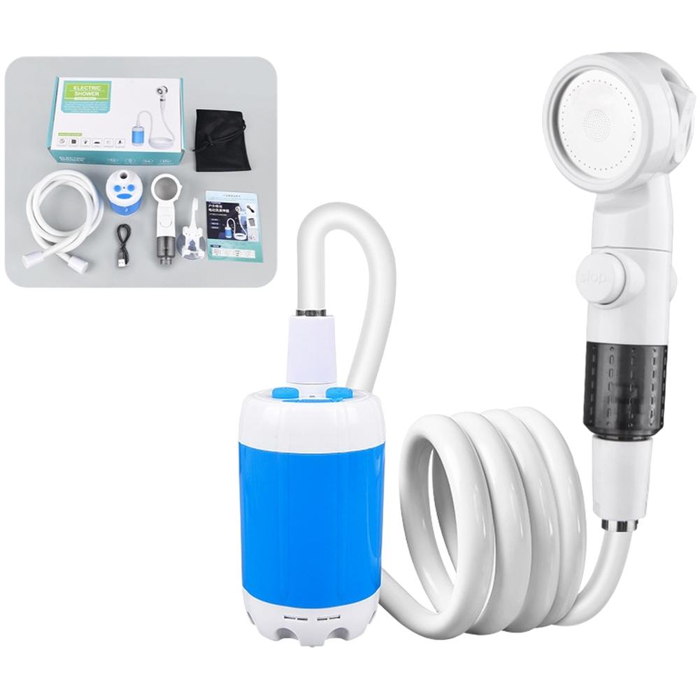 Blue Portable Shower Strong Water Flow Shower Pump Bath Sprayer Rechargeable Pump Strong Water Pressure 3 Pressure Modes