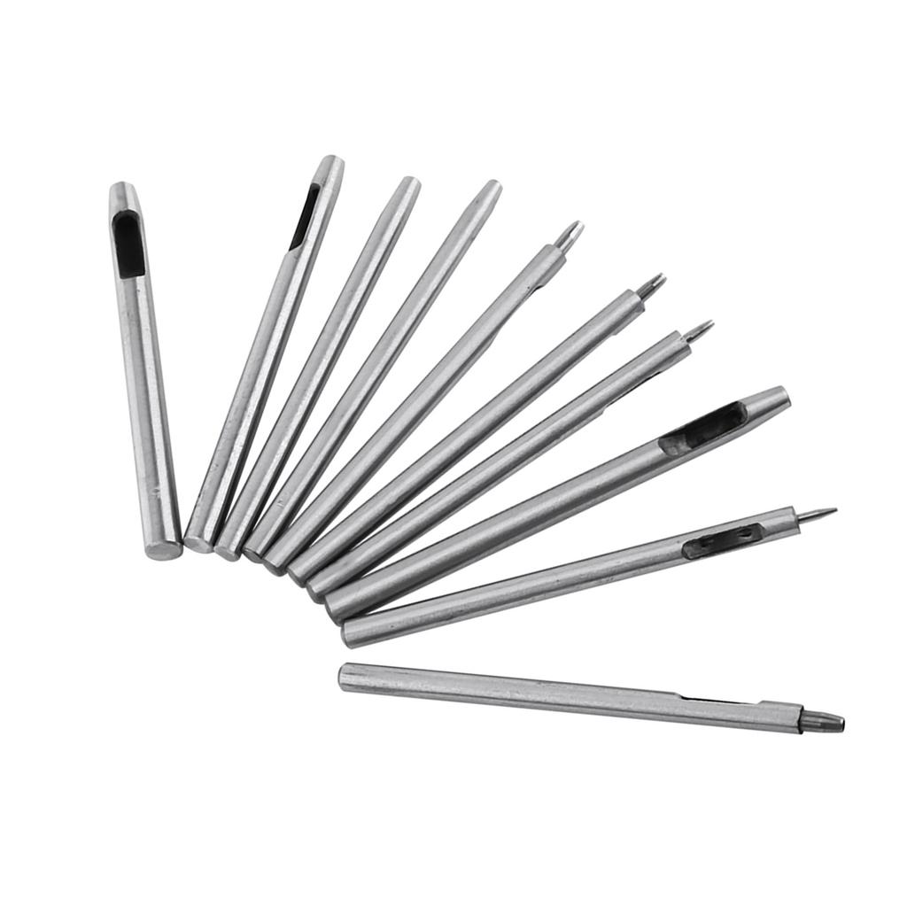 10 Stück Metallstanze Lederlocher Lochset Hohlgürtel Handwerkzeug 0,5 5 mm