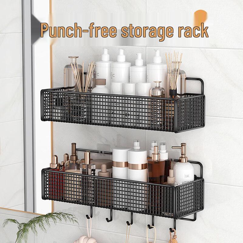 LIEI No-Drill Suction Cup Mesh Wall Storage Basket