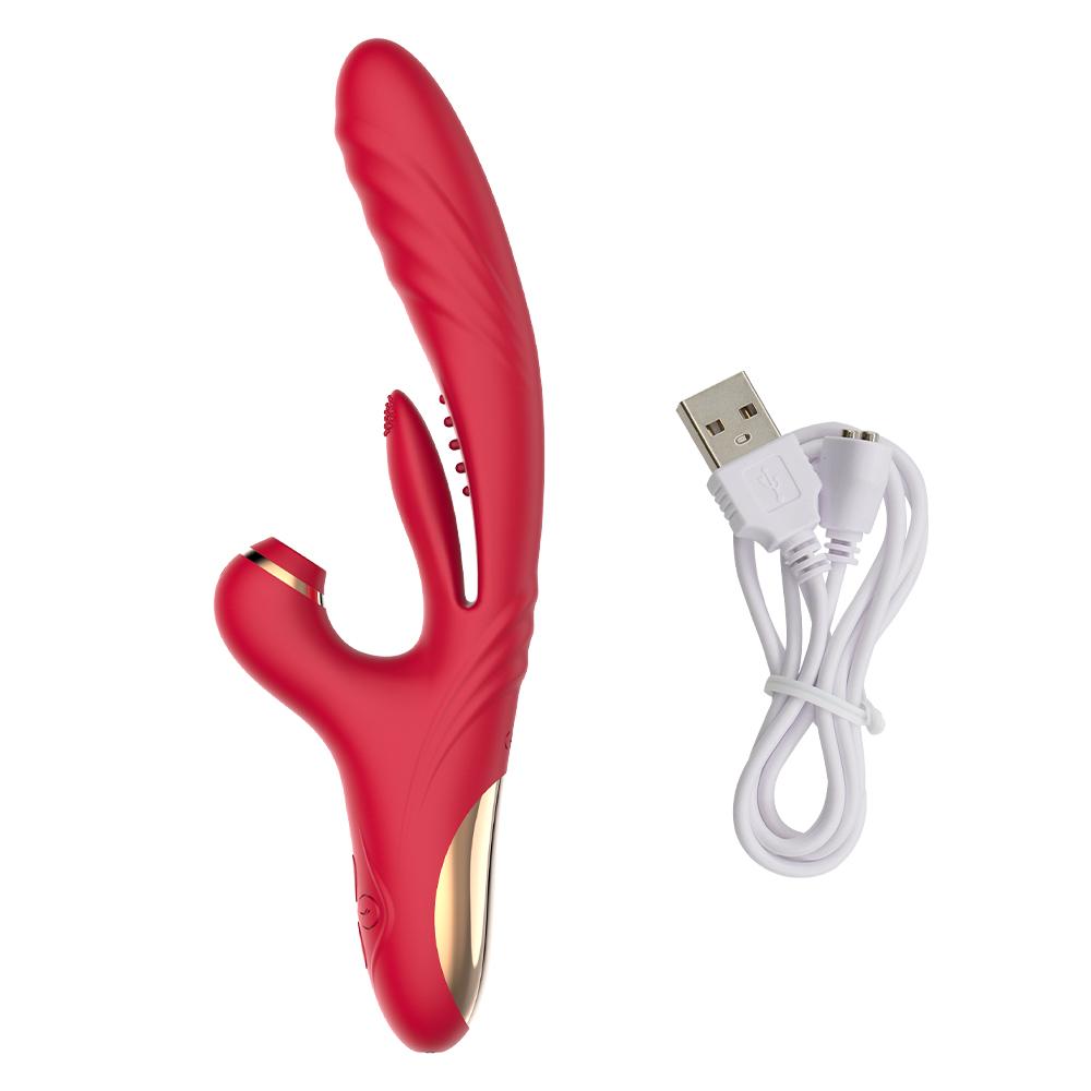 Big Rabbit Clitoral Sucking Vibrator for Women G Spot Anal Vaginal Stimulator Telescopic Vibrating Dildo Flapped Adult Sex Toys