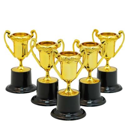 1/6pcs Mini Size Plastic Trophy Gold Color Gold Trophy Award Cup  Children's Reward