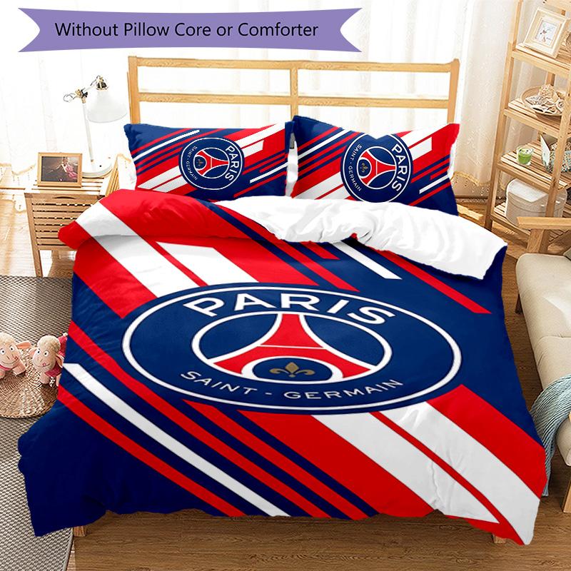 Set di biancheria da letto con motivo logo FC Bayern Monaco da 3 pezzi, set copripiumino include copripiumino e federe, decorazione perfetta per la camera da letto in ogni stagione e regalo