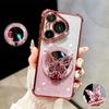 Shockproof Mirror Butterfly Holder Phone Case For Infinix Note 30 40 50 Pro Plus 50X 50S Zero 30 Smart 10 Plus 9 8 7 6 5 Cover