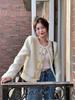 Autumn/Winter 2025 Women's Chic Loose Double-Breasted Denim Long-Sleeve Wool Coat for Petite