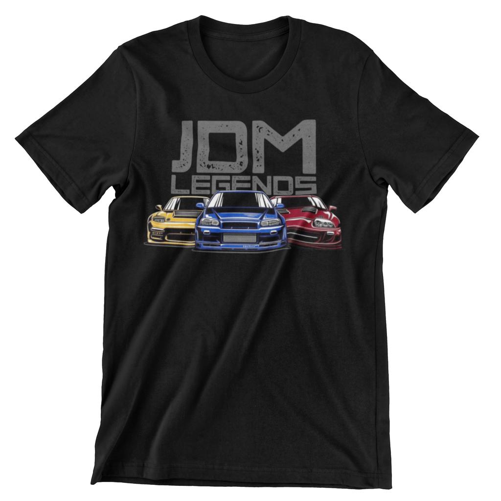 Black JDM Legends Brand TShirt Unisex Unisex Graphic Tee 100 Cotton Summer Streetwear Top